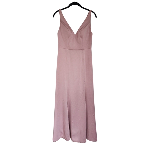 JENNY YOO Blush pink satin gown, sleeveless, size 2, wedding, bridal - Picture 1 of 6